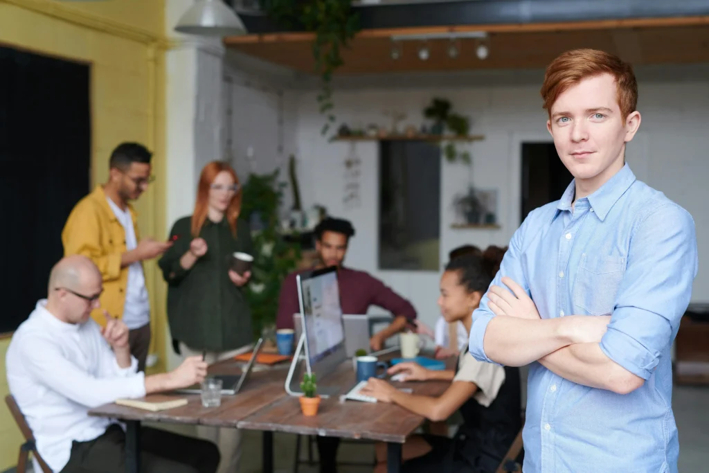 A man giving a presentation to a group of people.